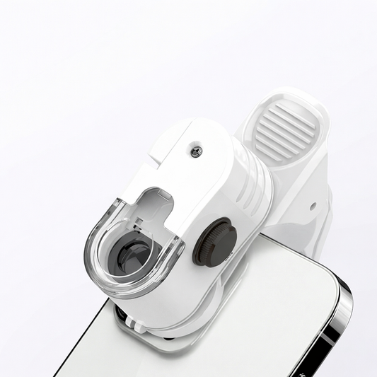 SCOPIX 60X Mini Pocket Microscope - Portable Optical Microscope with Phone Clip & LED Light
